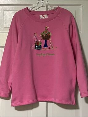 Quacker Factory "Lazy Days of Summer" crewneck Long-sleeve pullover sweatshirt